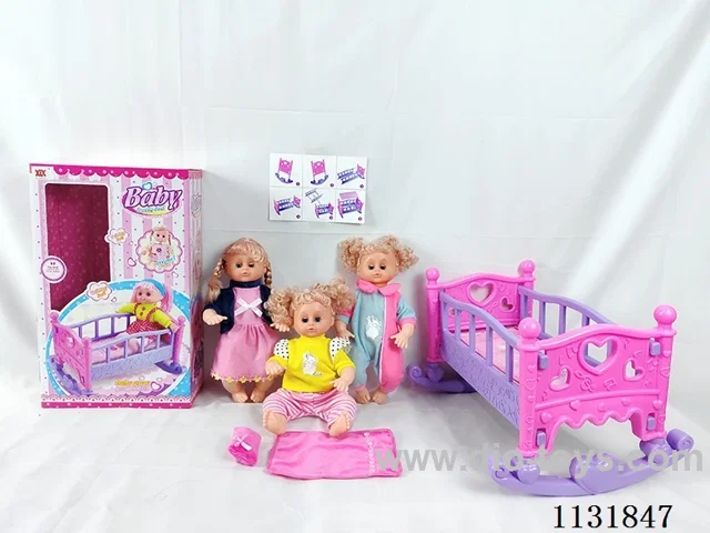 16 inch doll with English IC, queen-size blow-up shaker, pillow, quilt