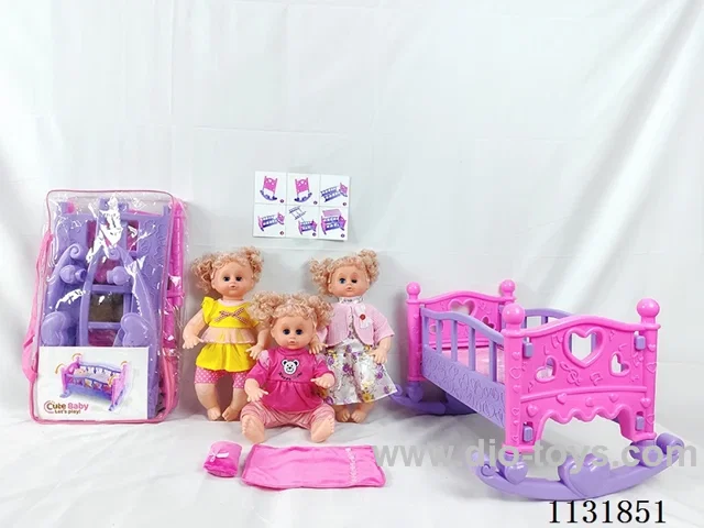 16 inch doll with English IC, queen-size blow-up shaker, pillow, quilt
