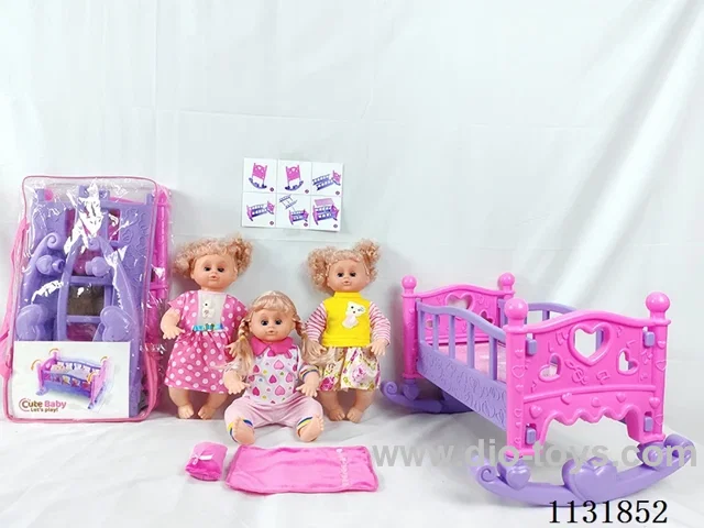 16 inch doll with English IC, queen-size blow-up shaker, pillow, quilt