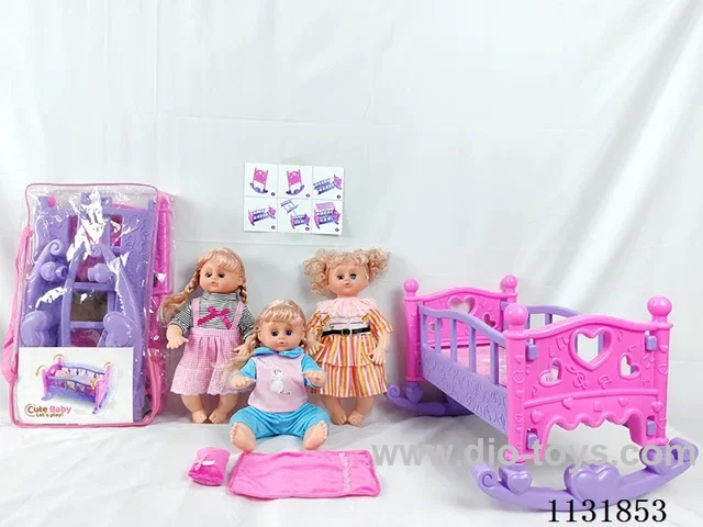 16 inch doll with English IC, queen-size blow-up shaker, pillow, quilt