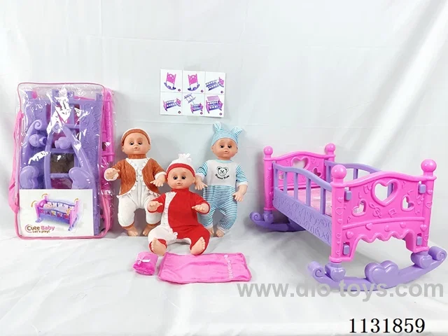 16 inch doll with English IC, queen-size blow-up shaker, pillow, quilt