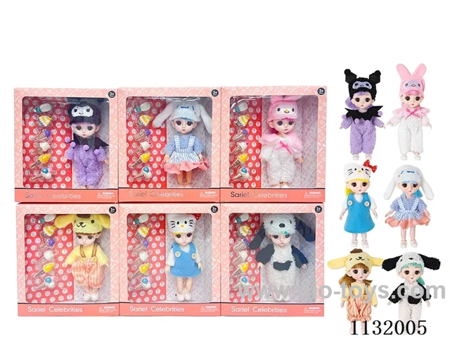 6" Solid 13 Articulated 3D Eye Doll with Accessories