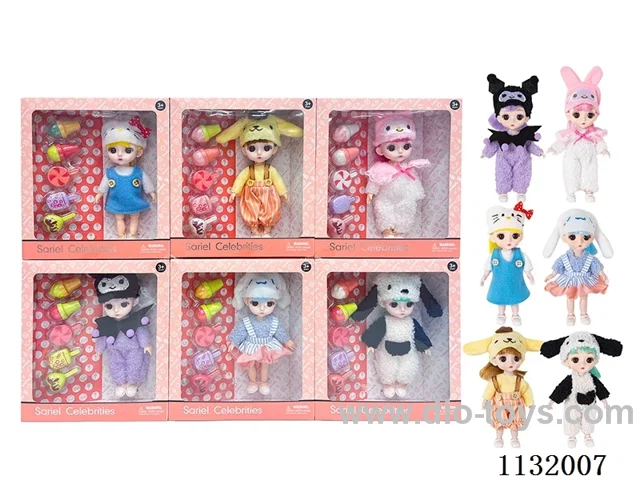 6" Solid 13 Articulated 3D Eye Doll with Accessories