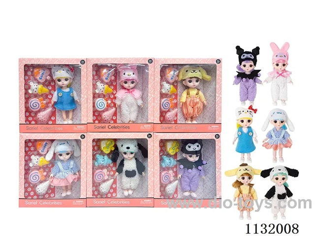 6" Solid 13 Articulated 3D Eye Doll with Accessories