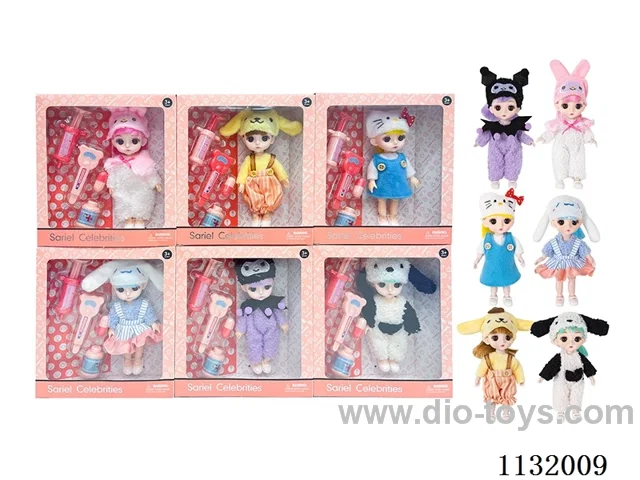 6" Solid 13 Articulated 3D Eye Doll with Accessories