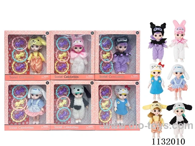 6" Solid 13 Articulated 3D Eye Doll with Accessories