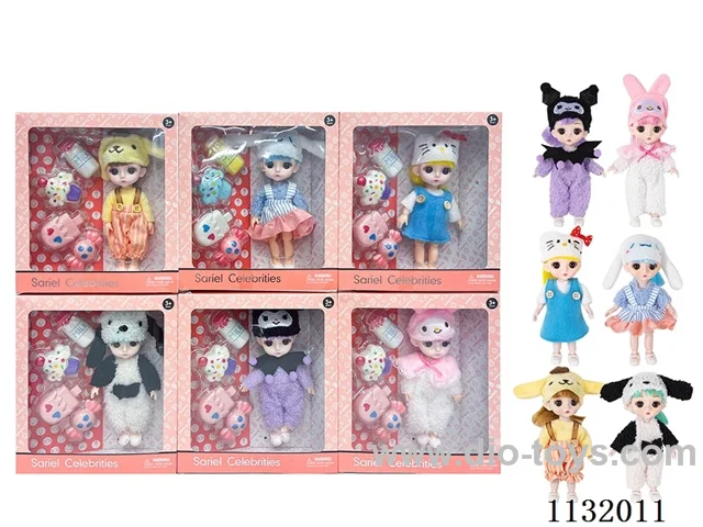 6" Solid 13 Articulated 3D Eye Doll with Accessories