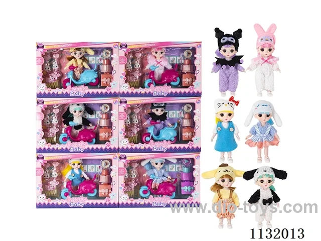 6" Solid 13 Articulated 3D Eye Doll with Accessories
