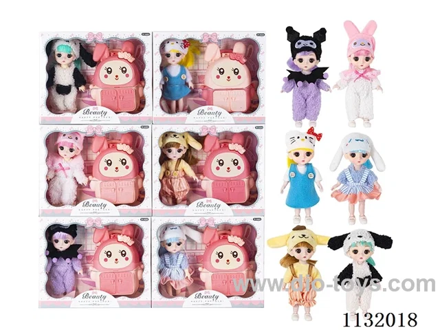 6" Solid 13 Articulated 3D Eye Doll with Accessories
