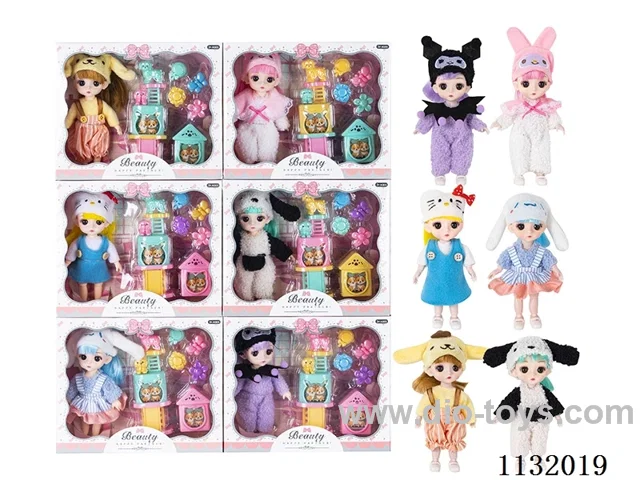 6" Solid 13 Articulated 3D Eye Doll with Accessories