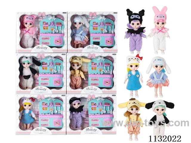 6" Solid 13 Articulated 3D Eye Doll with Accessories