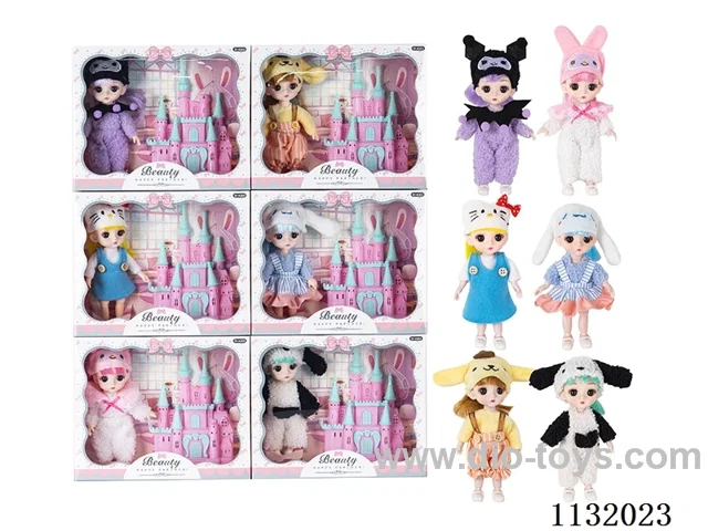 6" Solid 13 Articulated 3D Eye Doll with Accessories