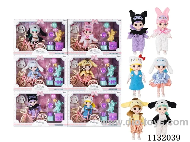 6" Solid 13 Articulated 3D Eye Doll with Accessories