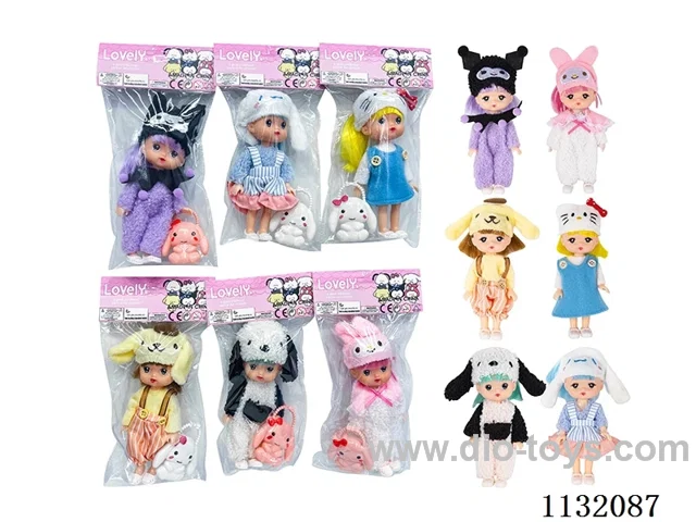 6" solid doll with accessories
