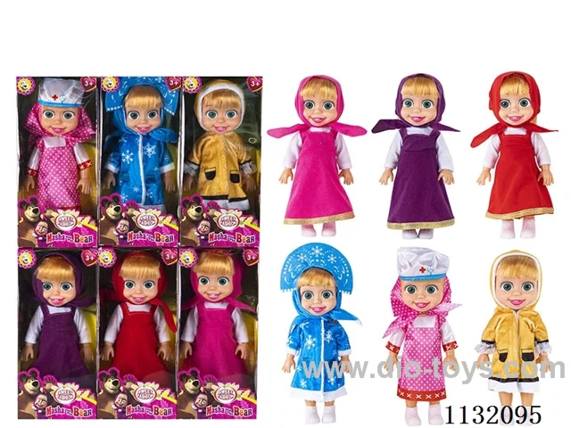10" Empty Body Masha Bear Doll with Masha Theme Music