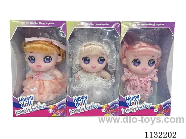 10 inch full-body vinyl 3D cotton doll with eyes