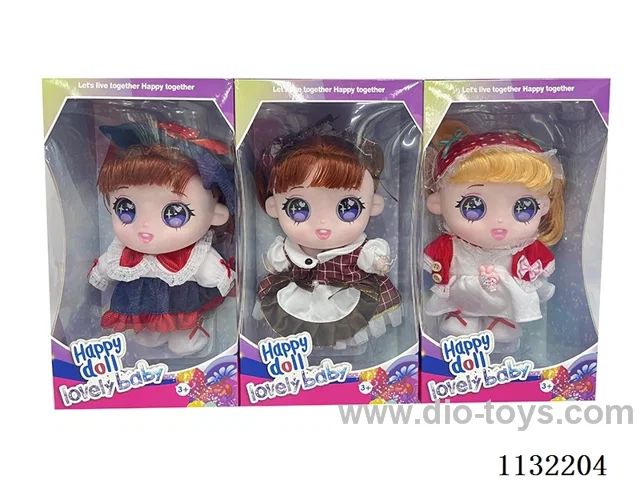 10 inch full-body vinyl 3D cotton doll with eyes
