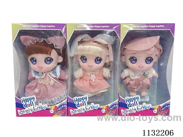 10 inch full-body vinyl 3D cotton doll with eyes
