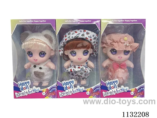 10 inch full-body vinyl 3D cotton doll with eyes