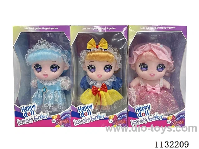 10 inch full-body vinyl 3D cotton doll with eyes
