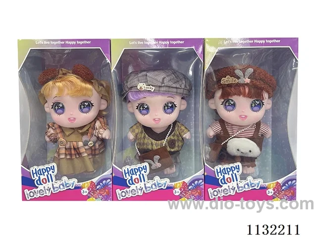 10 inch full-body vinyl 3D cotton doll with eyes