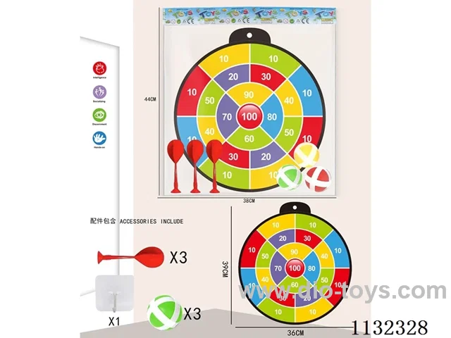 36CM Sticky ball target+3 balls+3 darts