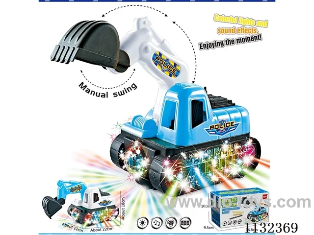 B/O Sound & Light Police Engineering Vehicle Excavator