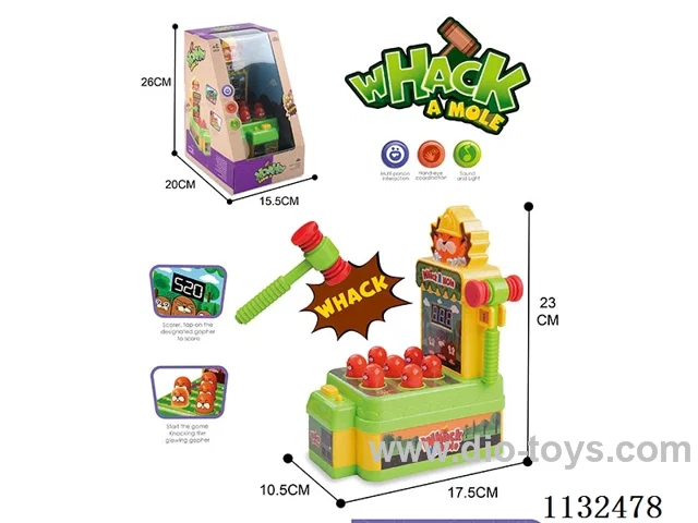 Gopher game machine with light and music (batteries not included)