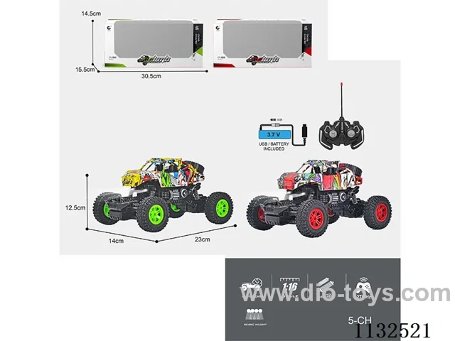 1:16 27MHz 5ch rc Skeleton Truck with Lights (Batteries Included)