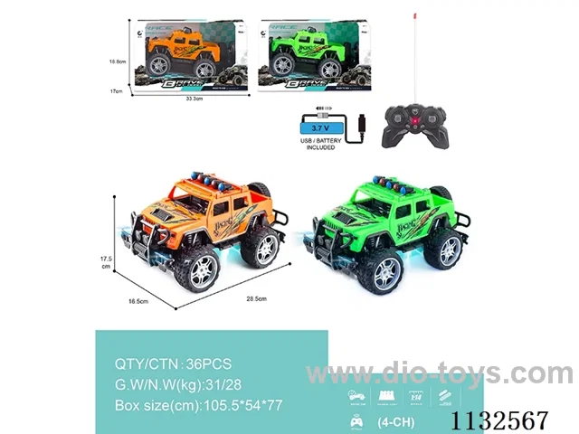1:14 27MHz 4ch rc car with light (batteries included)