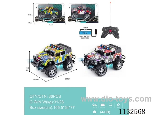 1:14 27MHz 4ch rc car with light (battery included)