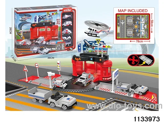 Firefighting airfield track set