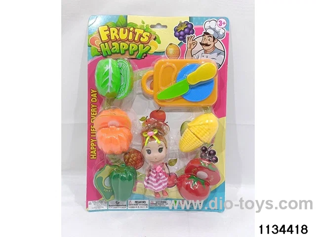 Simulated Vegetable Cutting with Doll 8pcs