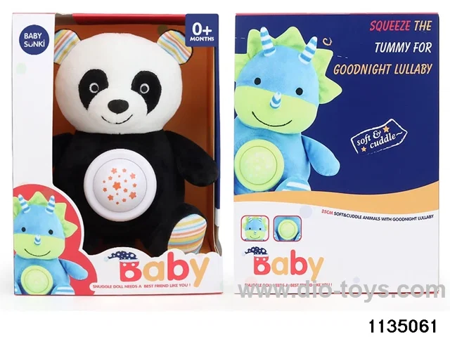Plush panda with sound and light