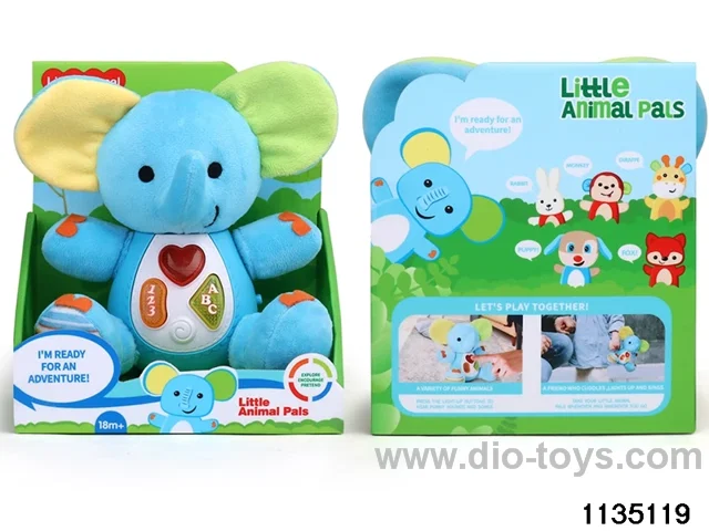 Plush elephant with lights and music