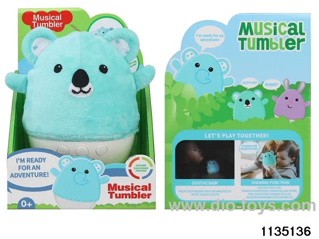Plush koala tumbler with lights and music