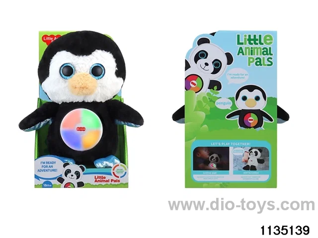 Plush penguin with lights and music
