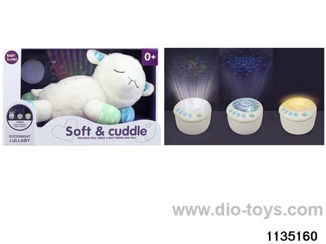 Plush sound and light sheep with light effect projection