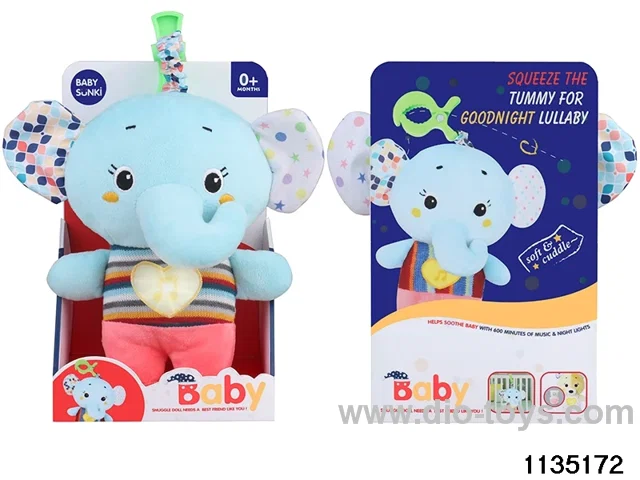 Plush Elephant with Lights and Music (Hammockable)