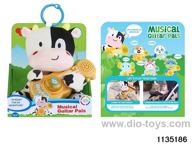 Plush Cow Guitar with Lights Music