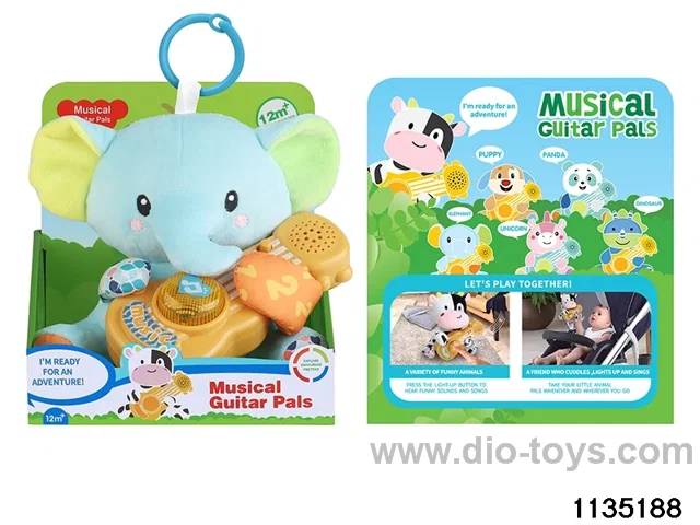 Plush Elephant Guitar with Lights Music
