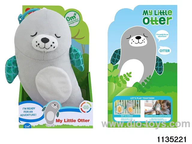 Plush sea otter with light up music