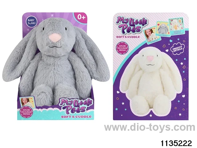 Plush grey rabbit with lights and music