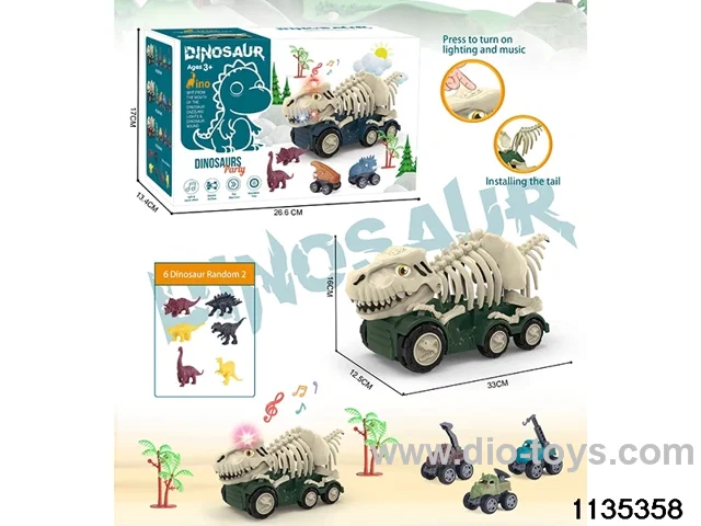 Sliding Dinosaur Car with Lights and Music