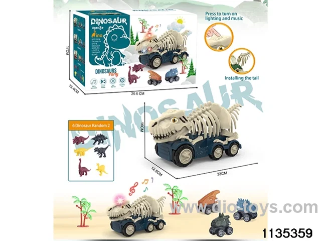 Sliding Dinosaur Car with Lights and Music
