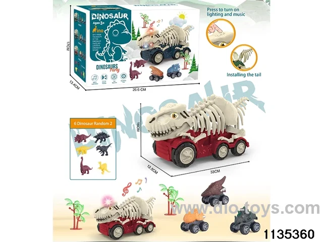 Sliding Dinosaur Car with Lights and Music