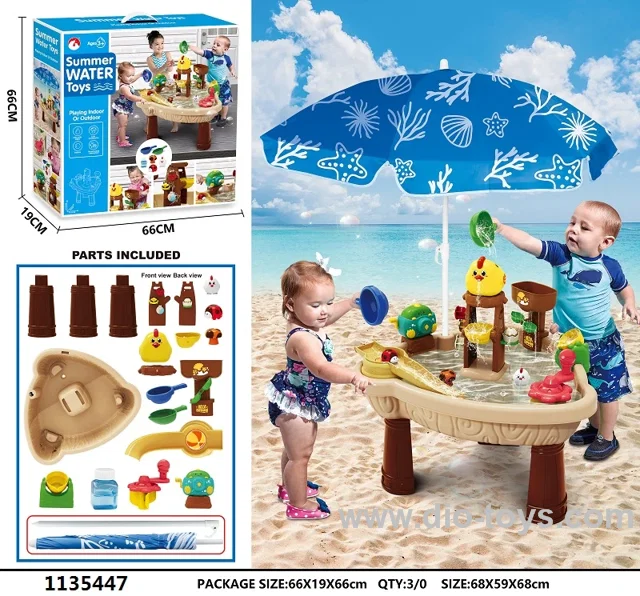 Summer play water table with umberalla in color box