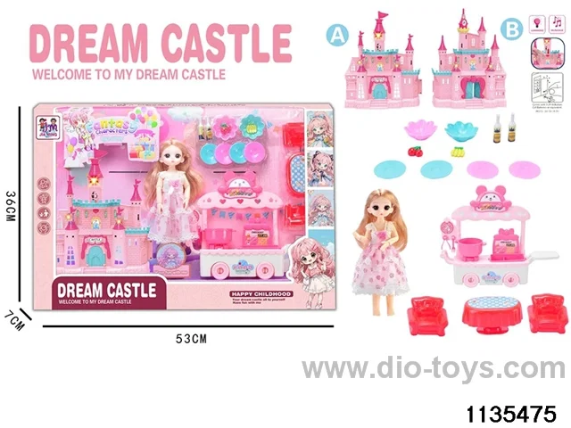 9 inch doll light up music castle (electricity included)