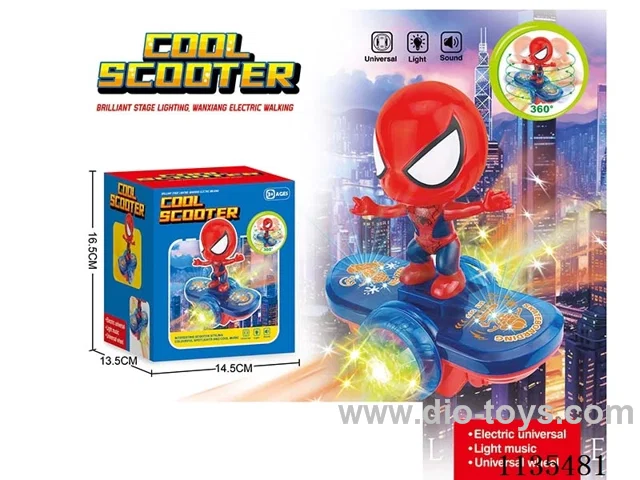 B/O Rotating Spiderman Scooter