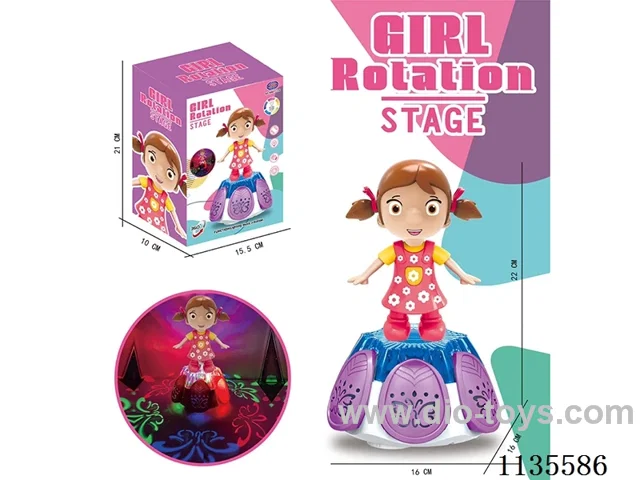 B/O 5D Lights Music Rotating Lift Girl